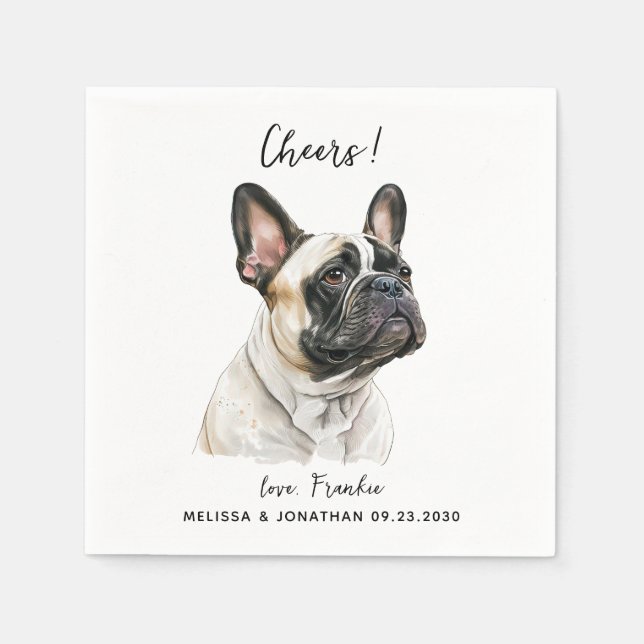 Servilleta De Papel Cóctel Boda de perro (Anverso)