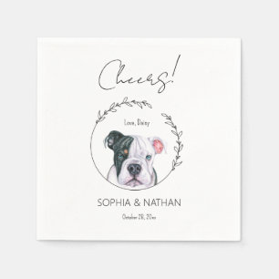 Servilleta De Papel Cóctel Boda de perro Bulldog inglés simple
