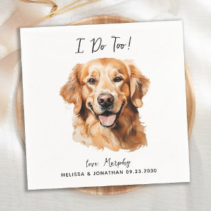 Servilleta De Papel Cóctel Boda de perro moderno Golden Retriever