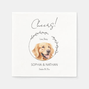 Servilleta De Papel Cóctel Boda de perro simple de Golden Retriever