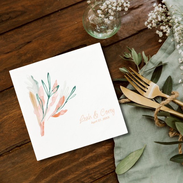 Servilleta De Papel Cóctel Boda moderno blanco y negro (Subido por el creador)