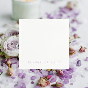 Servilleta De Papel Cóctel Boda personalizado de lavanda simple