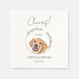 Servilleta De Papel Cóctel Boda simple de Golden Retriever Puppy