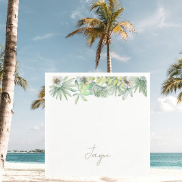Servilleta De Papel Cóctel Boda tropical simple y personalizado