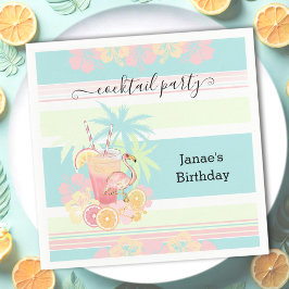 Servilleta De Papel Cóctel Citrus Piscina Fiesta Playa Tropical