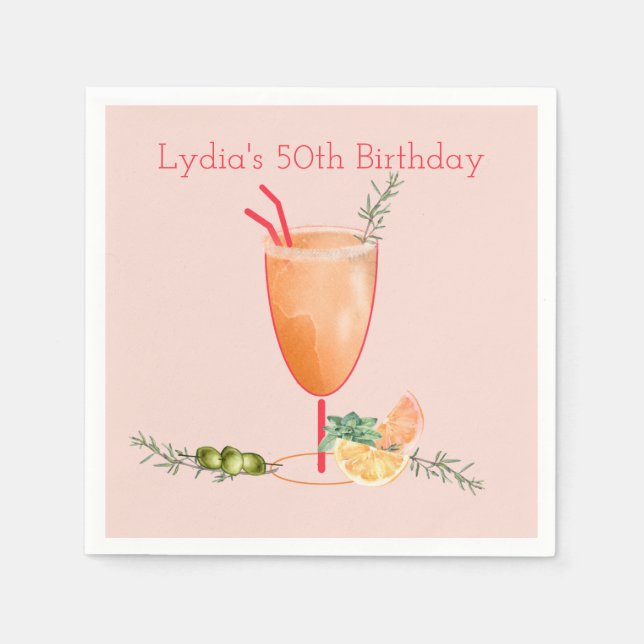 Servilleta De Papel Cóctel congelado con fiesta de cumpleaños de fruta (Anverso)