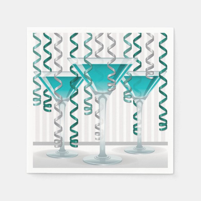 Servilleta De Papel Cóctel de Aqua y cinta (Anverso)