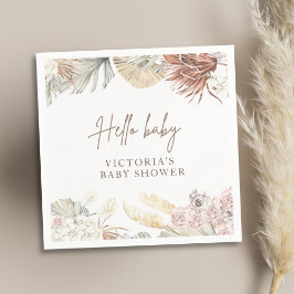 Servilleta De Papel Cóctel de Baby Shower con estilo Pampas Boho