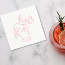 Servilleta De Papel cóctel de bachelorette de cowgirl ocean