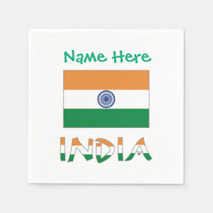 Servilleta De Papel Cóctel de bandera de la India personalizada