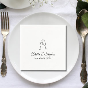 Servilleta De Papel Cóctel de Boda con Letra Elegante Personalizada