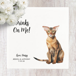 Servilleta De Papel Cóctel de Boda de Gato