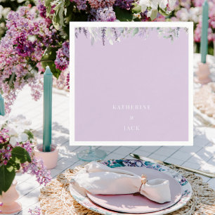 Servilleta De Papel Cóctel de boda de lavanda personalizado