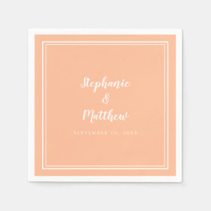 Servilleta De Papel Cóctel de Boda de Melocotón Simple Minimalista Mod