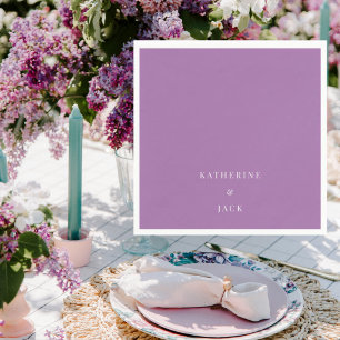 Servilleta De Papel Cóctel de boda personalizado de lavanda oscura