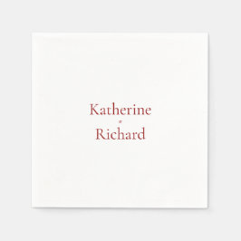 Servilleta De Papel Cóctel de boda rojo y blanco