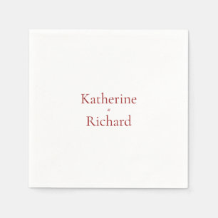 Servilleta De Papel Cóctel de boda rojo y blanco