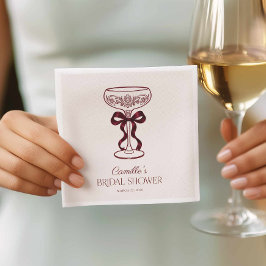 Servilleta De Papel Cóctel de Despedida de Soltera Elegante con Lazo d