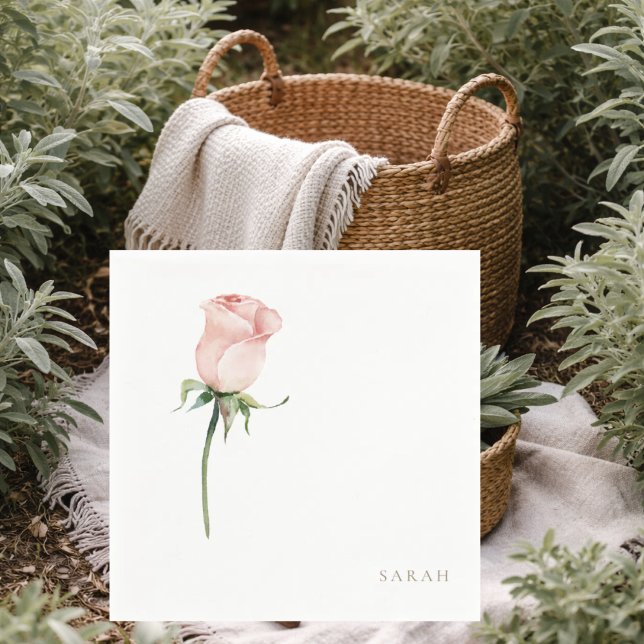 Servilleta De Papel Cóctel de ducha de rosa acuarela rosa (Subido por el creador)