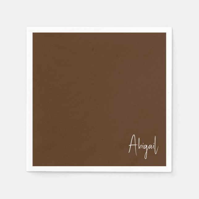 Servilleta De Papel Cóctel de ducha personalizado Chocolate Brown (Anverso)