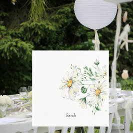 Servilleta De Papel Cóctel de ducha personalizado de White Daisies