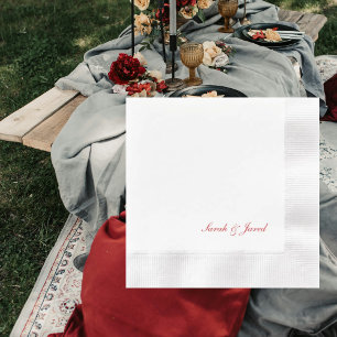 Servilleta De Papel Cóctel de estilo elegante simple de Boda de escrit