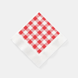 Servilleta De Papel Cóctel de estilo rojo y blanco con cuadros de veri