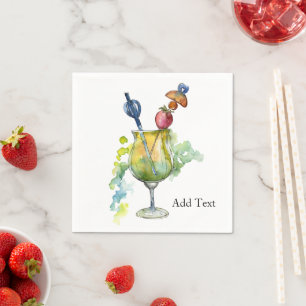 Servilleta De Papel Cóctel de fiesta de Watercolor Bar