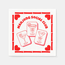Servilleta De Papel Cóctel de la fiesta de San Valentín de Mahjong