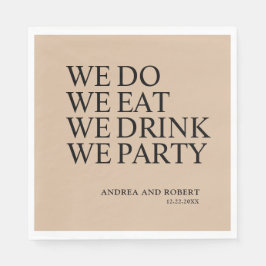 Servilleta De Papel Cóctel de la recepción de bodas