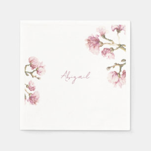 Servilleta De Papel Cóctel De Magnolia Rosa Blossoms