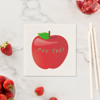 Servilleta De Papel Cóctel de Manzana Roja Fruta Inspirada Mesa Color