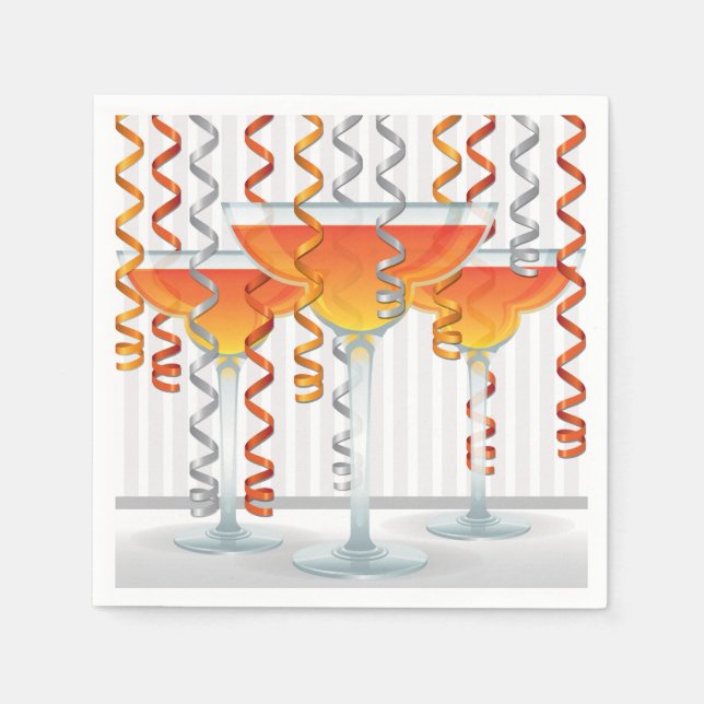 Servilleta De Papel cóctel de naranja y cinta (Anverso)