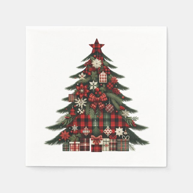 Servilleta De Papel Cóctel de Navidades Tinsel Tree | Festividad (Anverso)