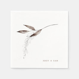 Servilleta De Papel Cóctel de nombres de Boda de caída simple