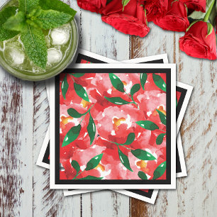 Servilleta De Papel Cóctel de papel de rosas rojas