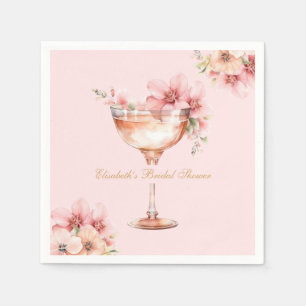 Servilleta De Papel Cóctel de Pétalos de Oro Rosa y Prosecco