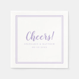Servilleta De Papel Cóctel de Recepción de Boda Lavanda Cheers