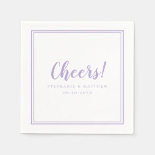 Servilleta De Papel Cóctel de Recepción de Boda Lavanda Cheers
