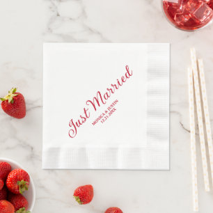 Servilleta De Papel Cóctel de recepción de boda recién casados