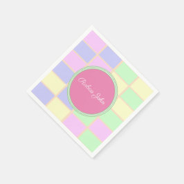 Servilleta De Papel Cóctel de Rejilla de Pastel Suave Personalizado
