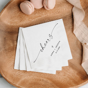 Servilleta De Papel Cóctel del Boda minimalista Cheers