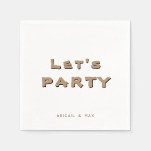 Servilleta De Papel Cóctel dorado personalizado para fiesta