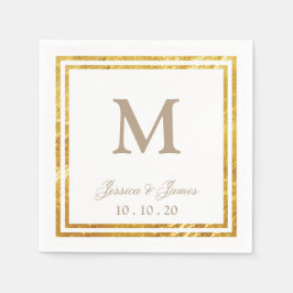 Servilleta De Papel Cóctel elegante Boda Dorada Moderna