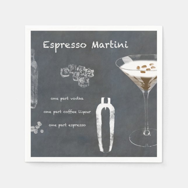 Servilleta De Papel Cóctel Espresso Martini (Anverso)