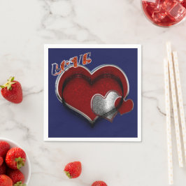 Servilleta De Papel Cóctel estándar Heart Magic Navy Blue Napkin