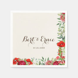 Servilleta De Papel Cóctel estándar romántico botánico para boda