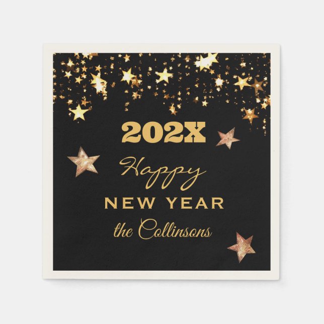 Servilleta De Papel Cóctel Feliz Año Nuevo Fiesta (Anverso)