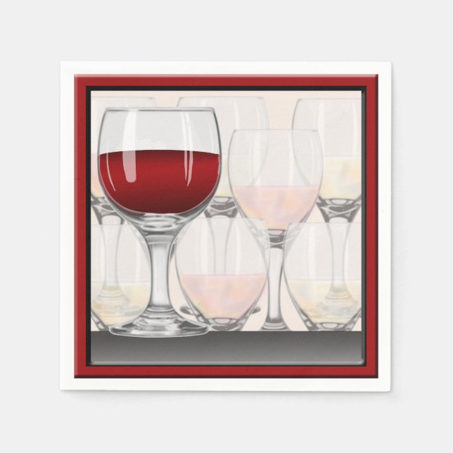 Servilleta De Papel Cóctel Fiesta de degustación de vinos (Anverso)
