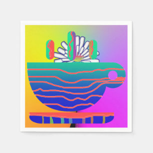 Servilleta De Papel Cóctel Fiesta de la Copa del Arcoiris Saucer
